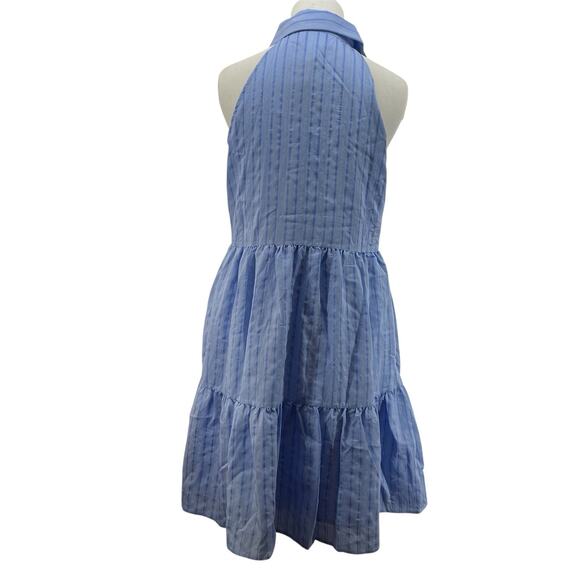 Pomander Place Tuckernuck Size XS Sailor Seersucker Halter Dress Blue Stripe - Picture 6 of 8